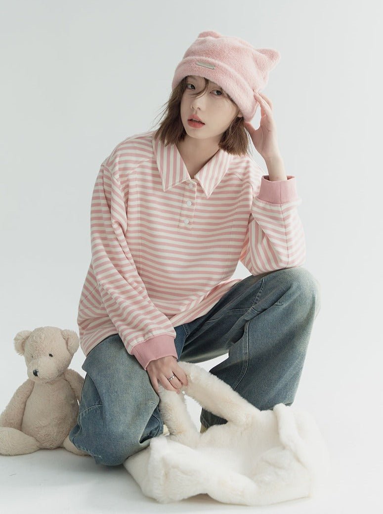 Border Tops Sweet Loose Casual