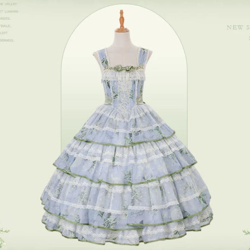 Floral Embroidery Pearl Box Lolita JSK & Cardigan