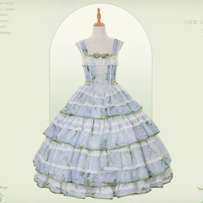 Floral Embroidery Pearl Box Lolita JSK & Cardigan