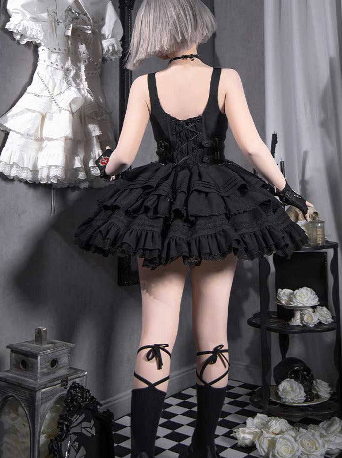 Kleid Kurz Kreuz Vertrag Sweetheart Gothic