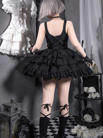 Kleid Kurz Kreuz Vertrag Sweetheart Gothic
