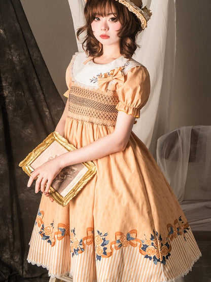 Lolita Blumen Elegantes Mädchen Retro Kleid 