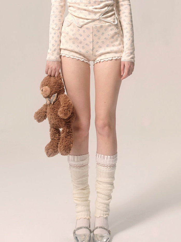 ミルキートップガーリーショーツ + アプリコットレース