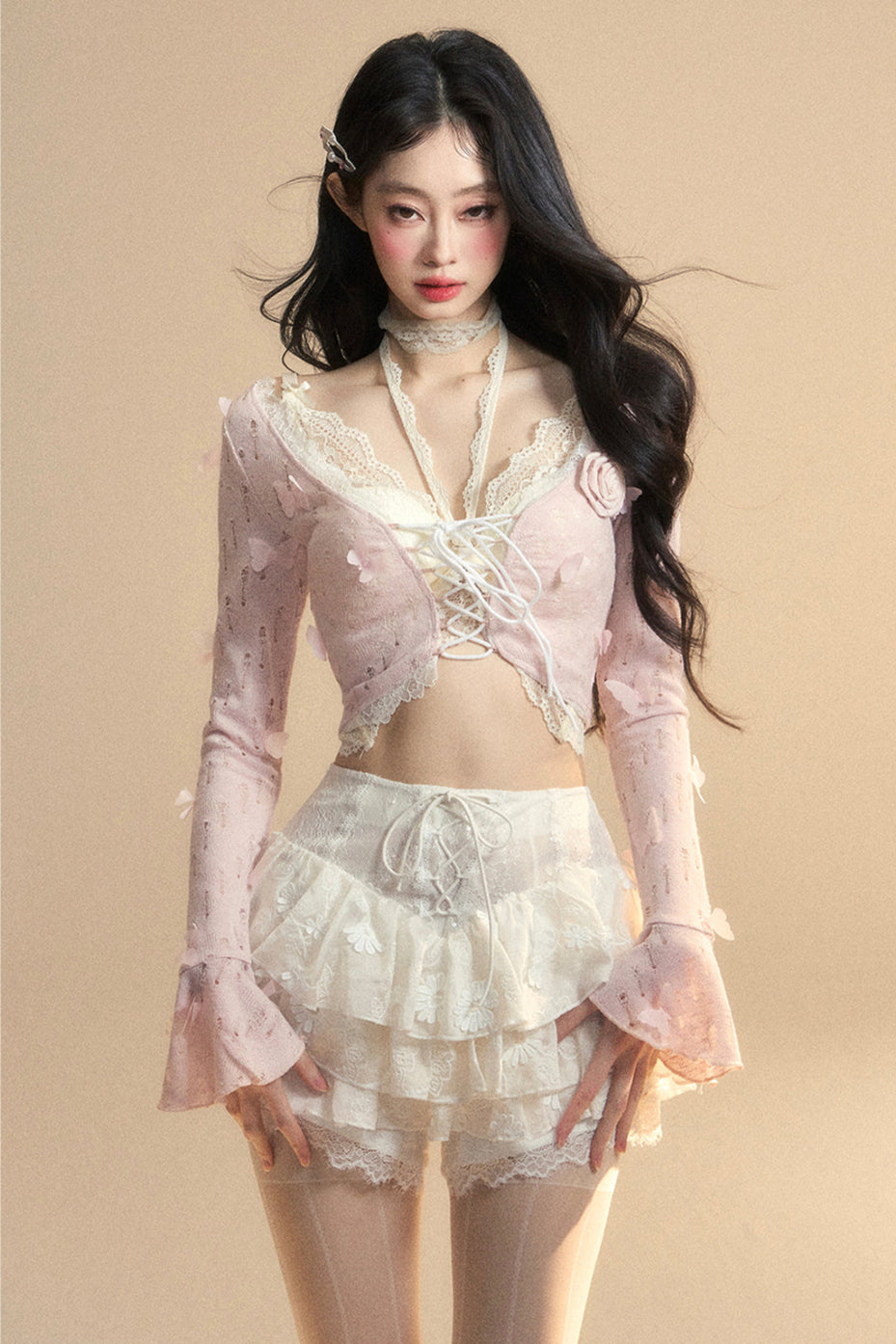 kurzer Cardigan Rail innen + Neckholder