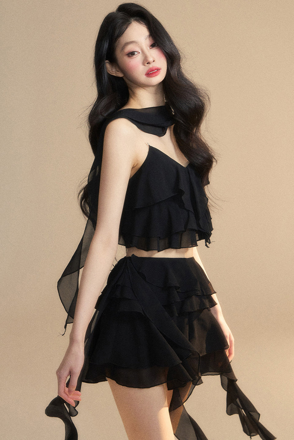 スカート+ショートキャミソール アニメ シフォン