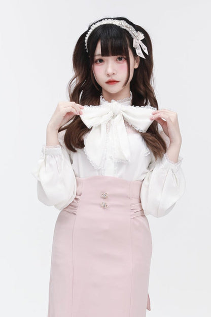 レースリボンブラウスショルダー