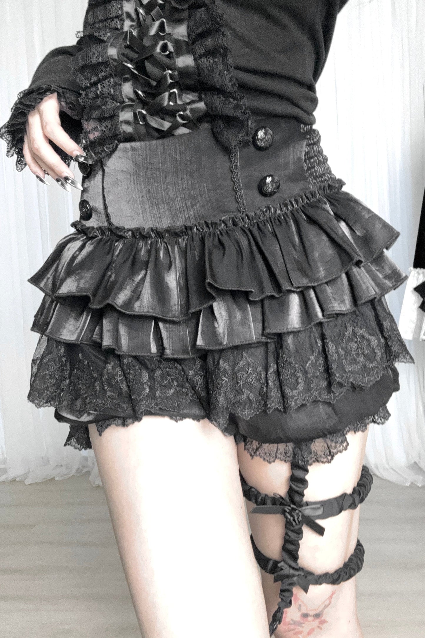 シャツ パンプキン レース ボトム パンツ ベルベット