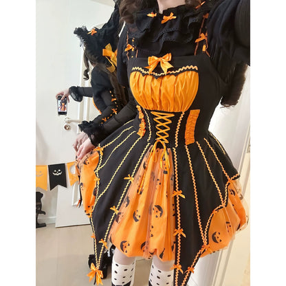 Halloween Lolita Pumpkin Witch Dress Full Set