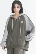 parka patchwork doux contrastée