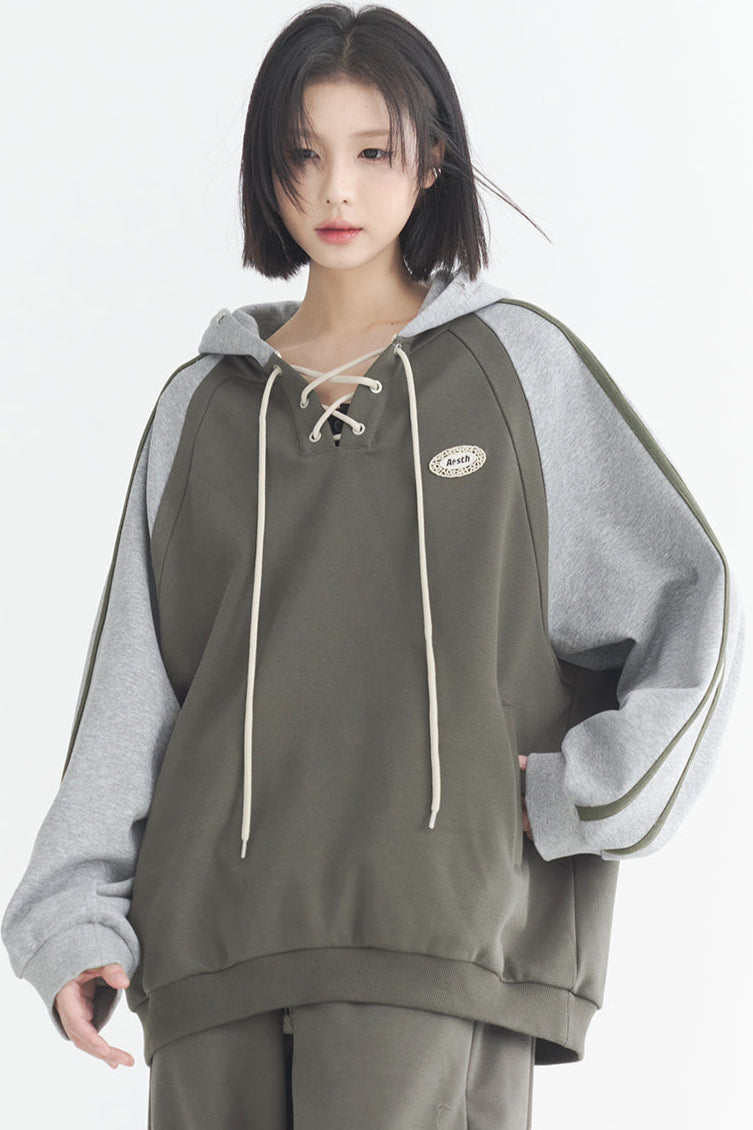 Weicher Patchwork-Parka-Kontrast