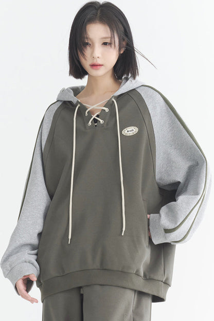 Weicher Patchwork-Parka-Kontrast