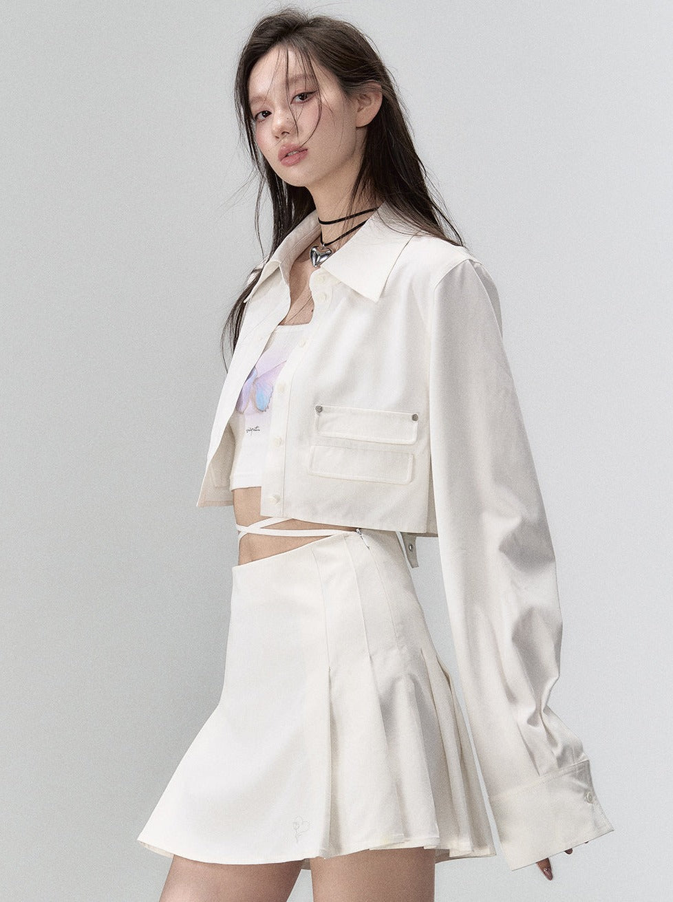 Fashionable Skirt Two-piece Jacket Coat + Short