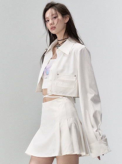 Fashionable Skirt Two-piece Jacket Coat + Short