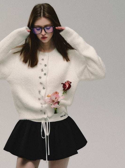 Strickjacke Nerzimitat Bijou