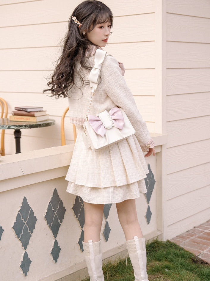 Jacket Love Skirt Sweet Long Skirt Button Short