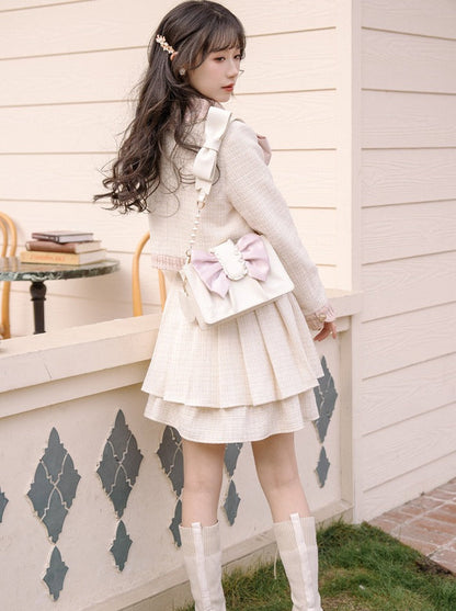 Jacket Love Skirt Sweet Long Skirt Button Short