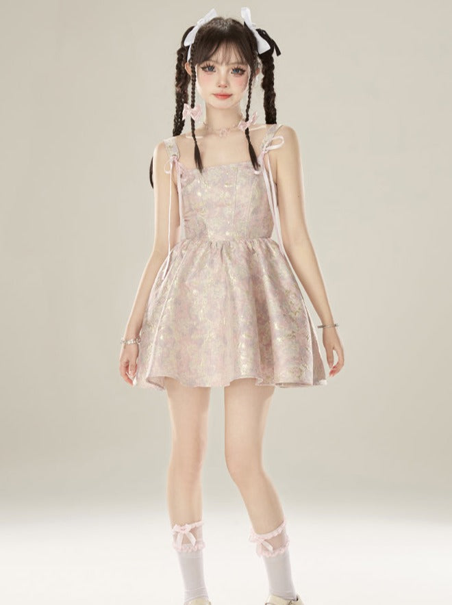 Suspender Dress Heavy Satin Jacquard