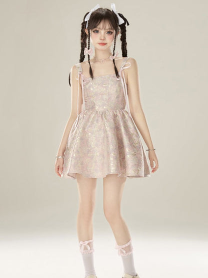 Suspender Dress Heavy Satin Jacquard