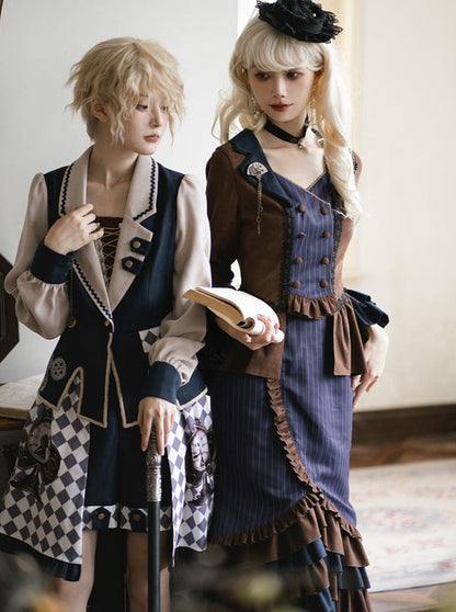 Setup Steampunk Lolita Print Fishtail Embroidery