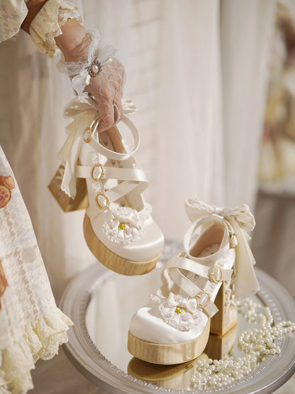 Elegant women's Lolita platform pumps for kawaii outfits