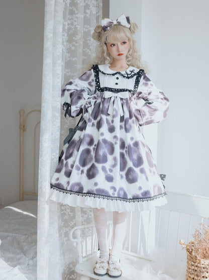 ヒョウ柄ワンピース ボリュームドット ロリータ