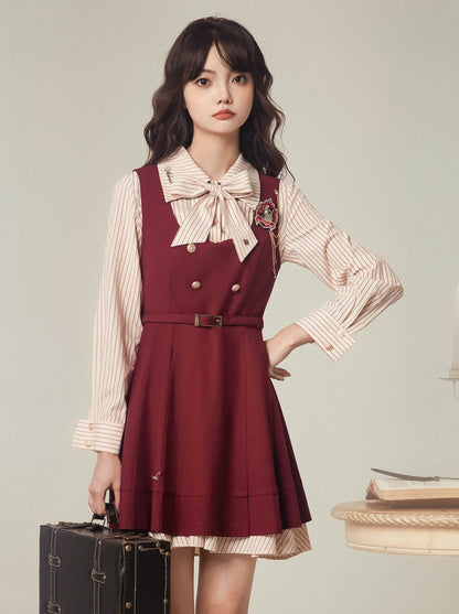 ストライプベスト マジックドレス ナイト刺繍スーツ シャツドレス バッジ