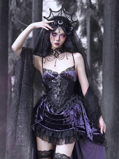 ゴシックレース ルナ サスペンダードレス トレーリングベルベット