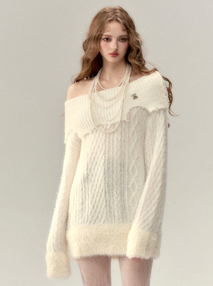 Schulterfreies, einspitziges Felltop