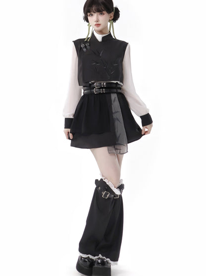 Design Print New Bamboo Schwarz Anzug China Weiß