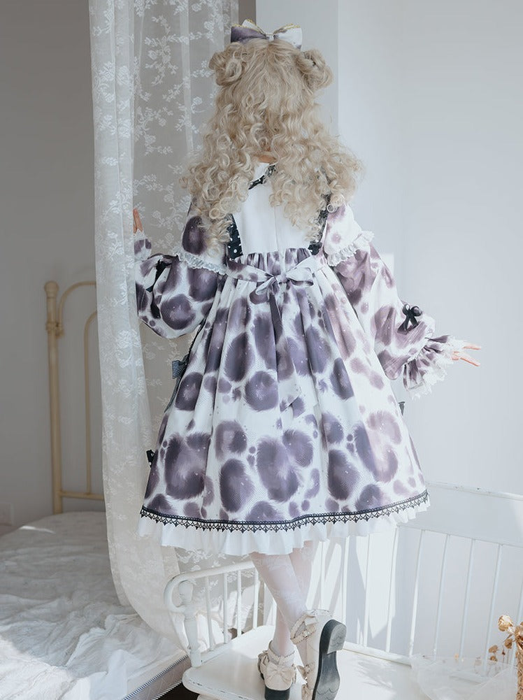 ヒョウ柄ワンピース ボリュームドット ロリータ