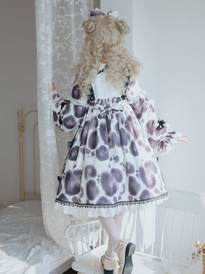 ヒョウ柄ワンピース ボリュームドット ロリータ