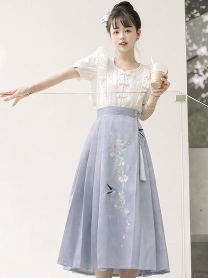 Sommer Faltenrock Retro Rüschen Top Design China