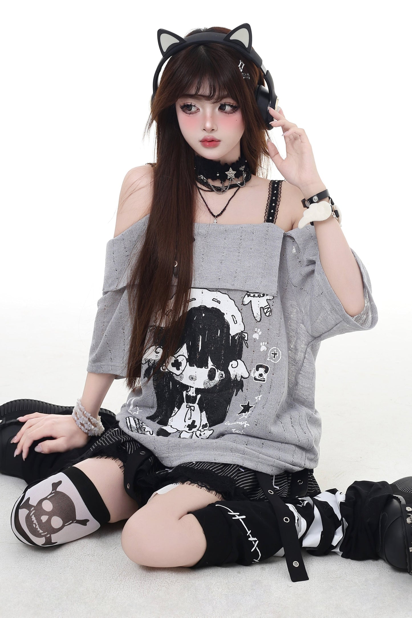 T-Shirt Strap Asia Anime Mine Dark