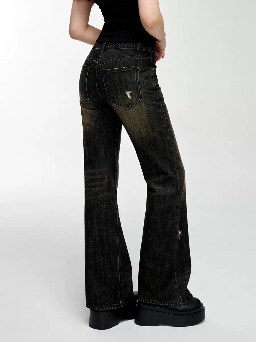 Hose Denim Straight Dark