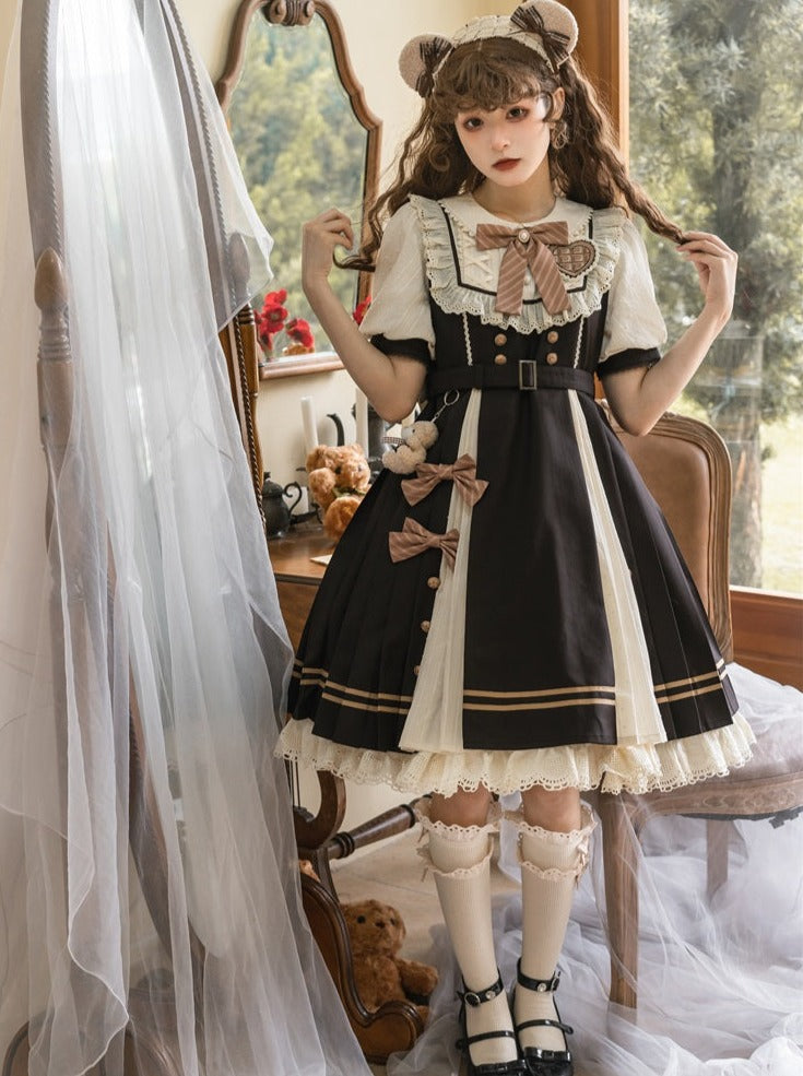 Robe chocolat rétro girly lolita