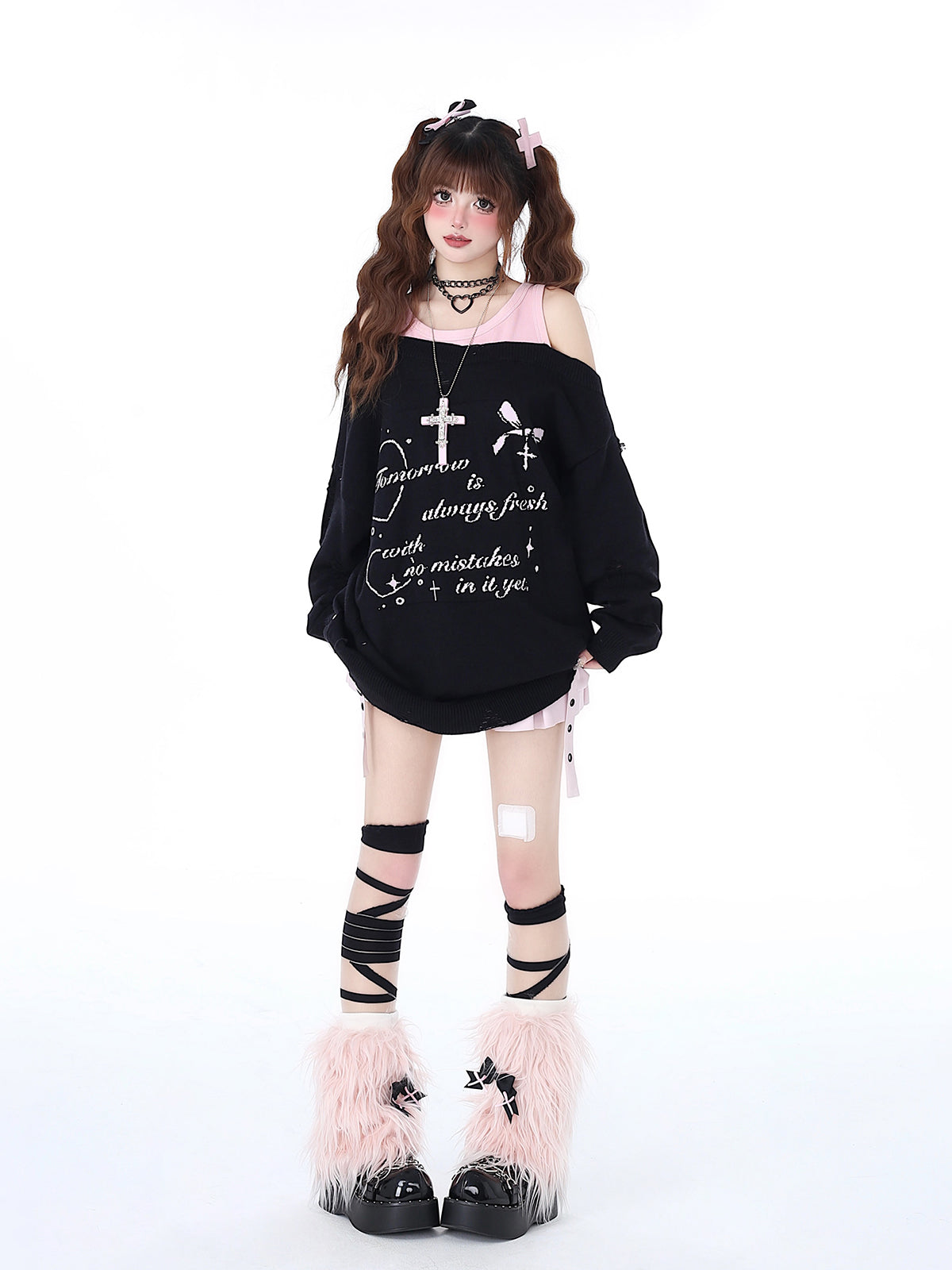 Off-Shoulder Zweiteiler Lazy Cool Faux Top Sweet Girly