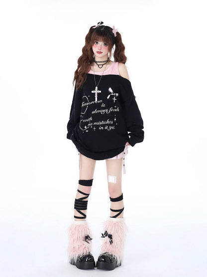 Off-Shoulder Zweiteiler Lazy Cool Faux Top Sweet Girly