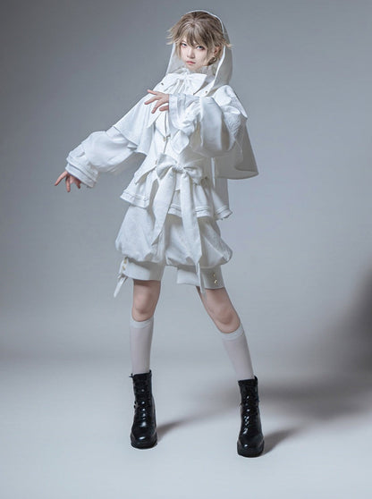Kapuze + Shorts Bunny Pants + Ballon Langer Mantel Prince