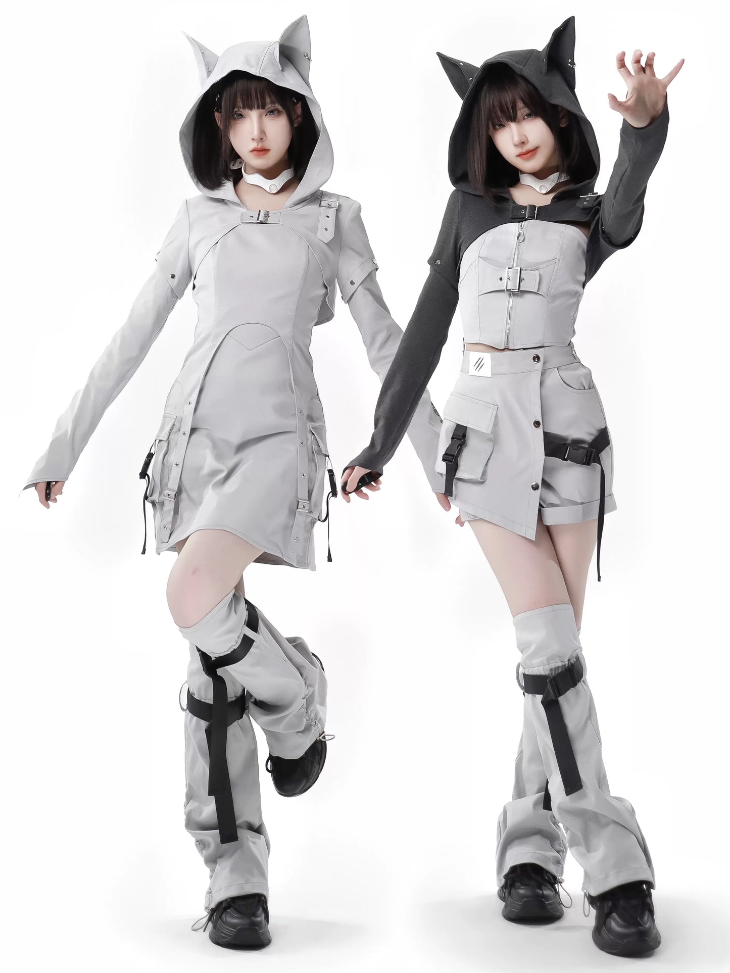 スーツ迷彩柄 取り外し可能デザイン パーカー オリジナルスリーブ ウルフ