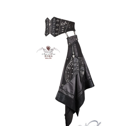 Sin Embroidered Corset Belt & Double-Sided Printed Train