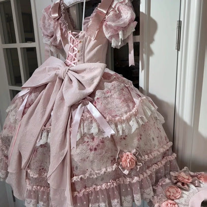 Rose Manor Lolita Dress – Trailing Princess Ballgown | Yu Laoban