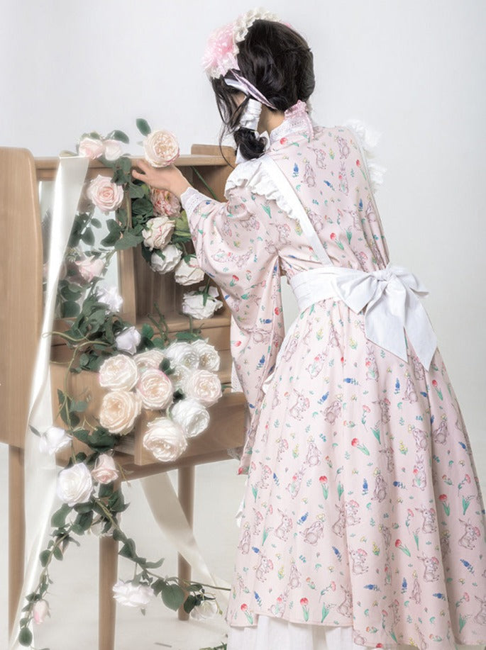 Set Maid Print Lolita Japanischer Schürzenrock