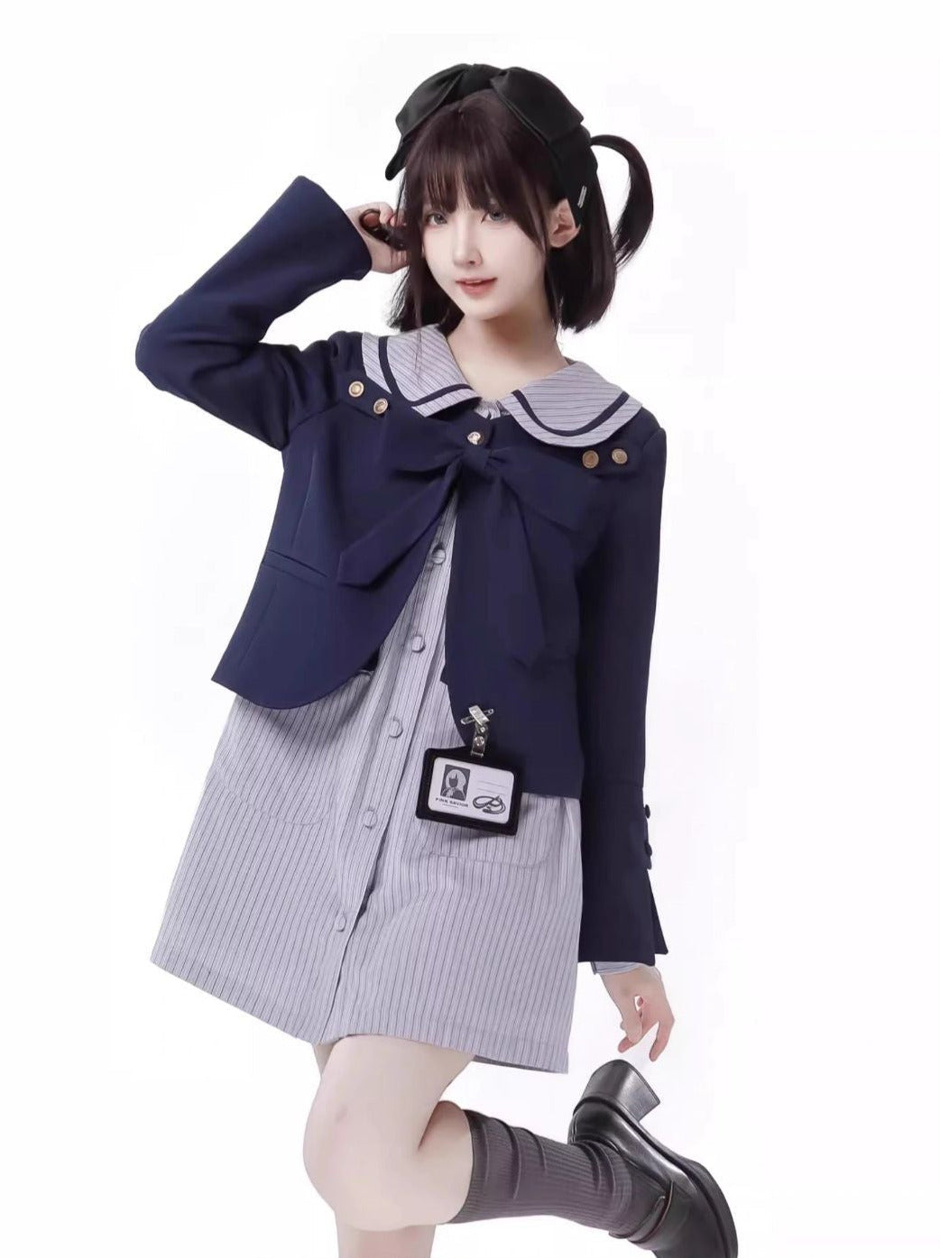 襟付きカレッジシャツ ドール哲学詩スーツ カルスカート