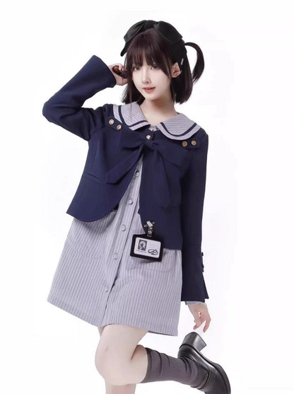 襟付きカレッジシャツ ドール哲学詩スーツ カルスカート