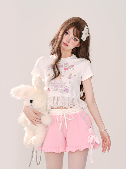 Fit Tops Summer Lace Slim Short