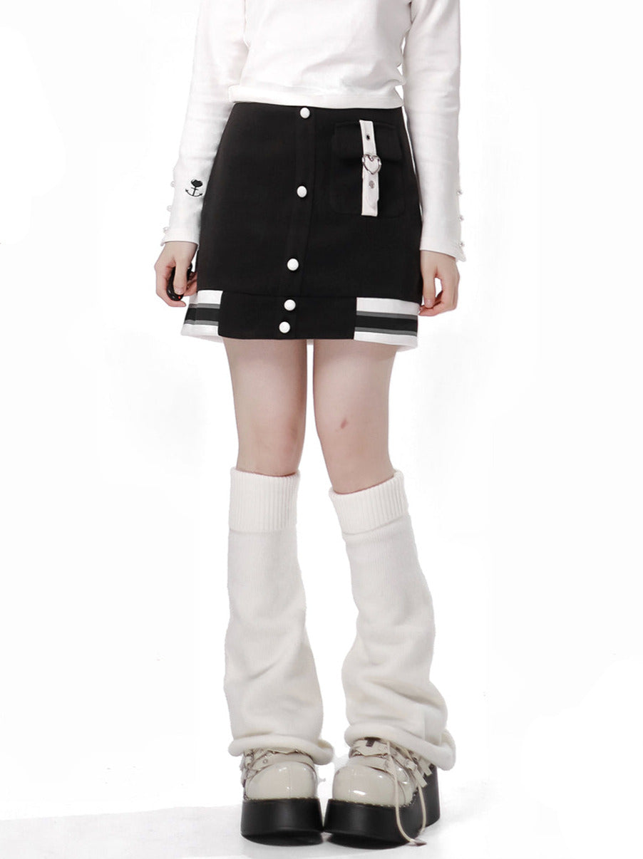 Starley Sea La Color Eradry Baseball Jacket Skirt Suit