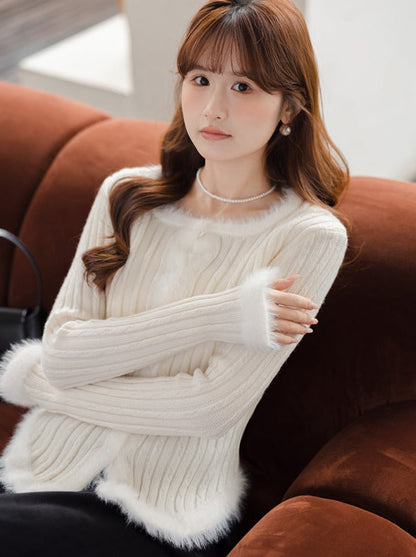 スリムスイートセーター ツイストトップファー