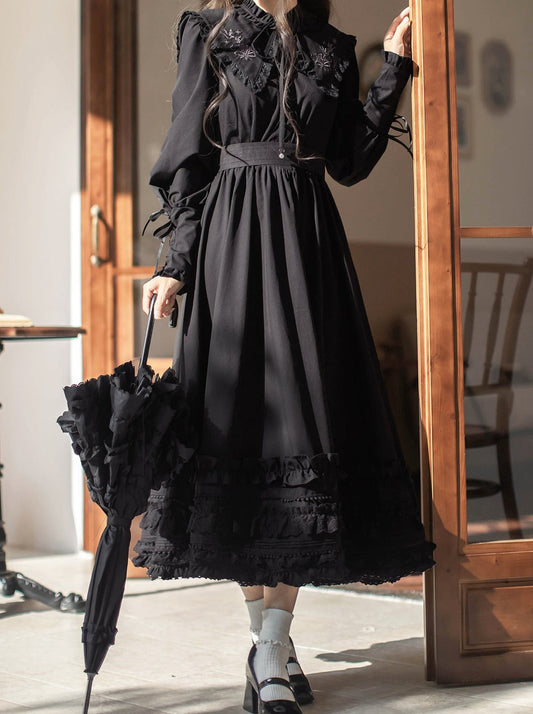 Gürtel aus Hammelfleisch Dark Retro Leg + Kleid Französisch