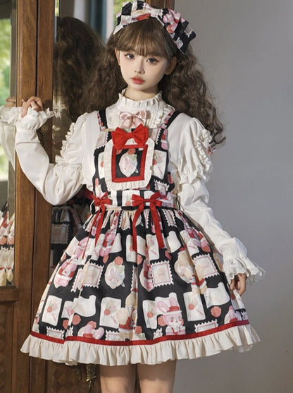 Lolita Lace-up Blouse Dress Suspender Lolita