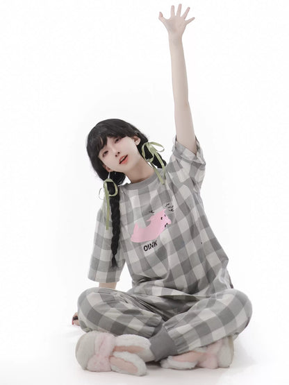 ソフトコットンパジャマ ラウンジウェア カジュアルチェック